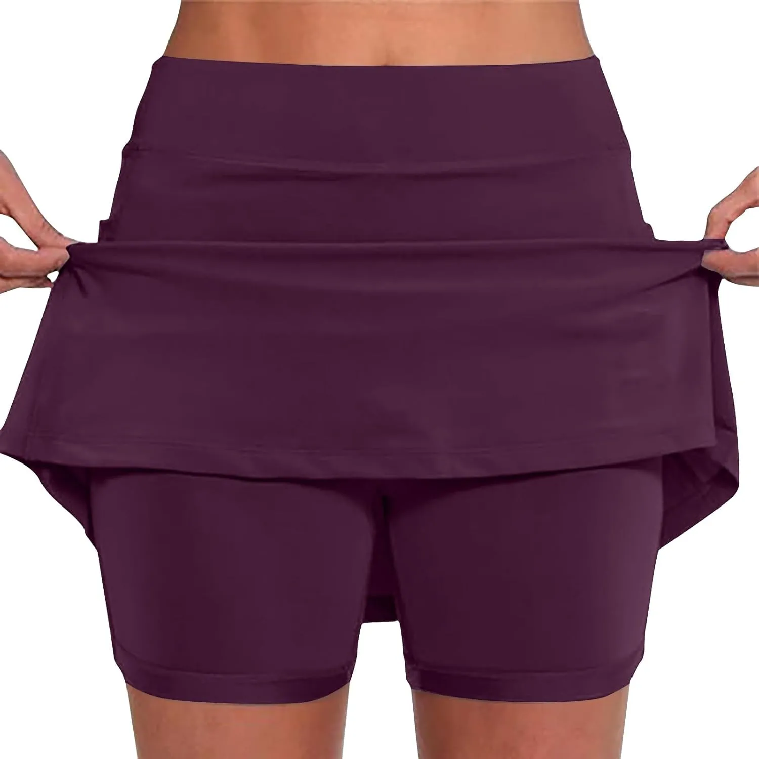 DDAPJ pyju Womens Summer Tennis Skirts with Shorts Underneath High Waisted Golf Inner Shorts Running Sports Pickleball Skorts