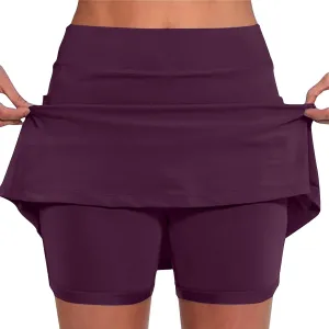 DDAPJ pyju Womens Summer Tennis Skirts with Shorts Underneath High Waisted Golf Inner Shorts Running Sports Pickleball Skorts