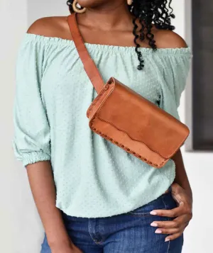 DEVI dotted swiss top in Sage Mint