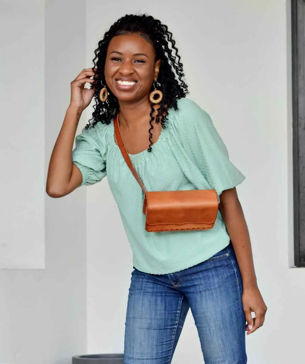 DEVI dotted swiss top in Sage Mint