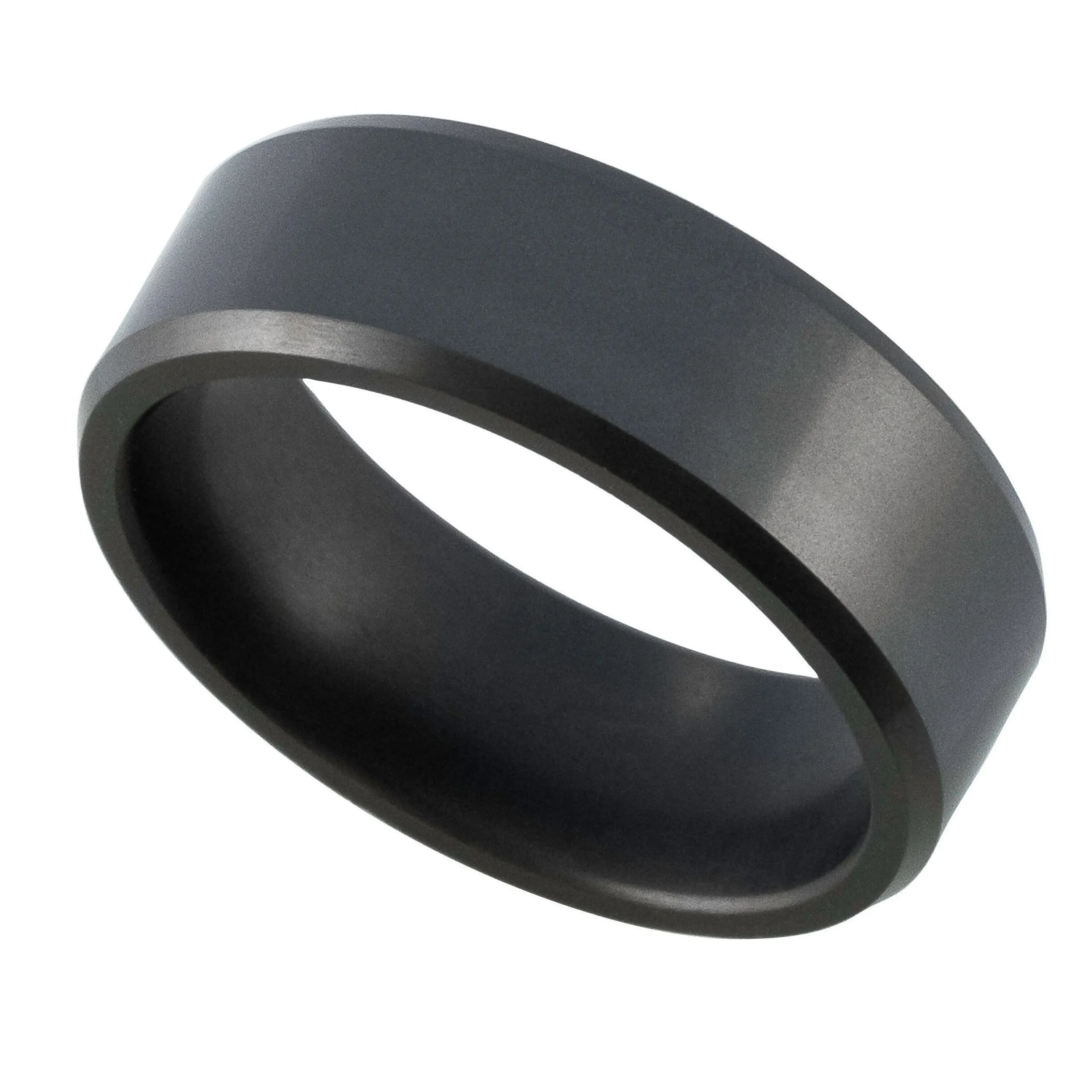 Elysium Ares Black Diamond Beveled Edge Wedding Ring