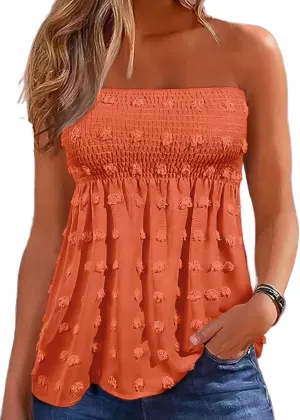 Flamingals Women's Tube Tops Summer Sexy Trendy Bandeau Backless Off The Shoulder Tank Tops