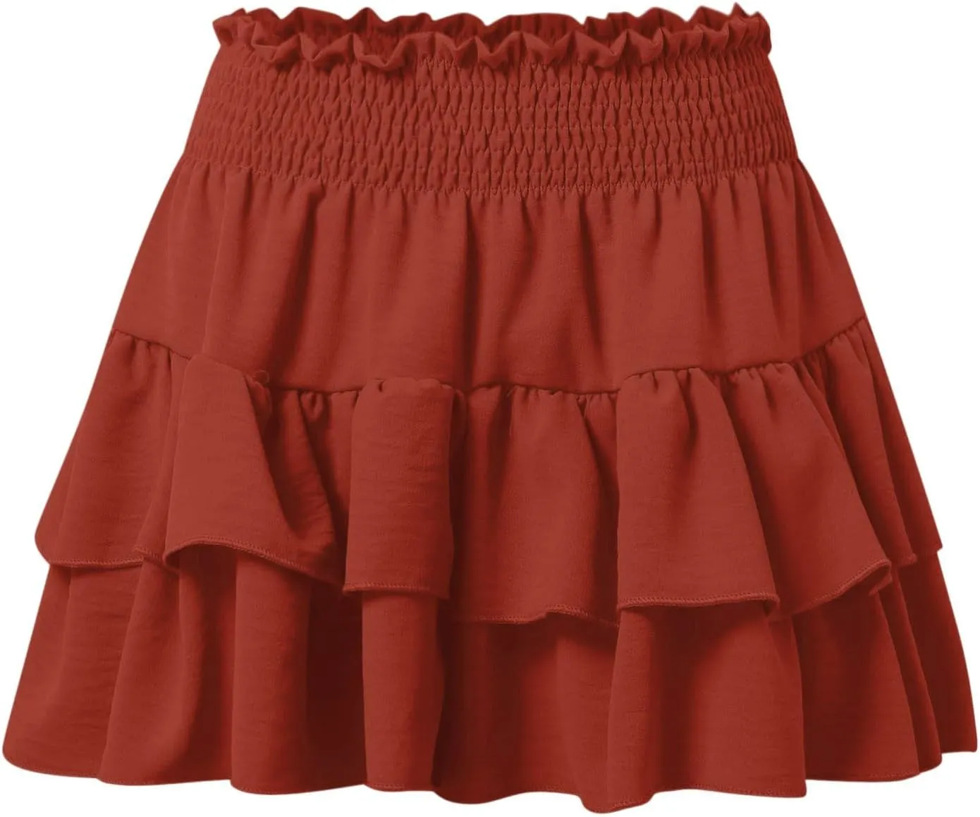 Flowy Running Shorts for Women High Waisted Solid Color Summer Tennis Skirts Trendy Casual Boho Ruffled Tiered Skort