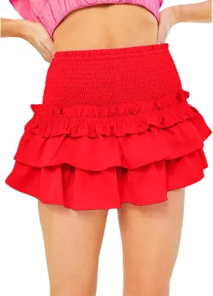 Flowy Shorts for Women Ruffle Skorts Mini Skirts High Waisted Teen Gilrs Tennis Skort Summer Shorts Active Workout