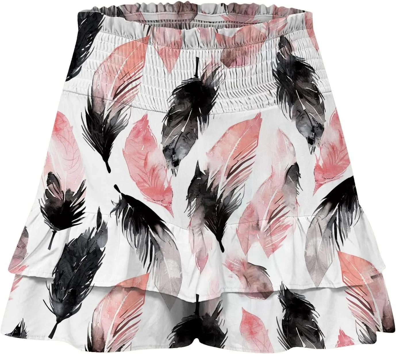 Flowy Shorts for Women Summer Boho Floral Print Ruffle Mini Skirts Comfy Baggy High Waisted Tennis Running Shorts