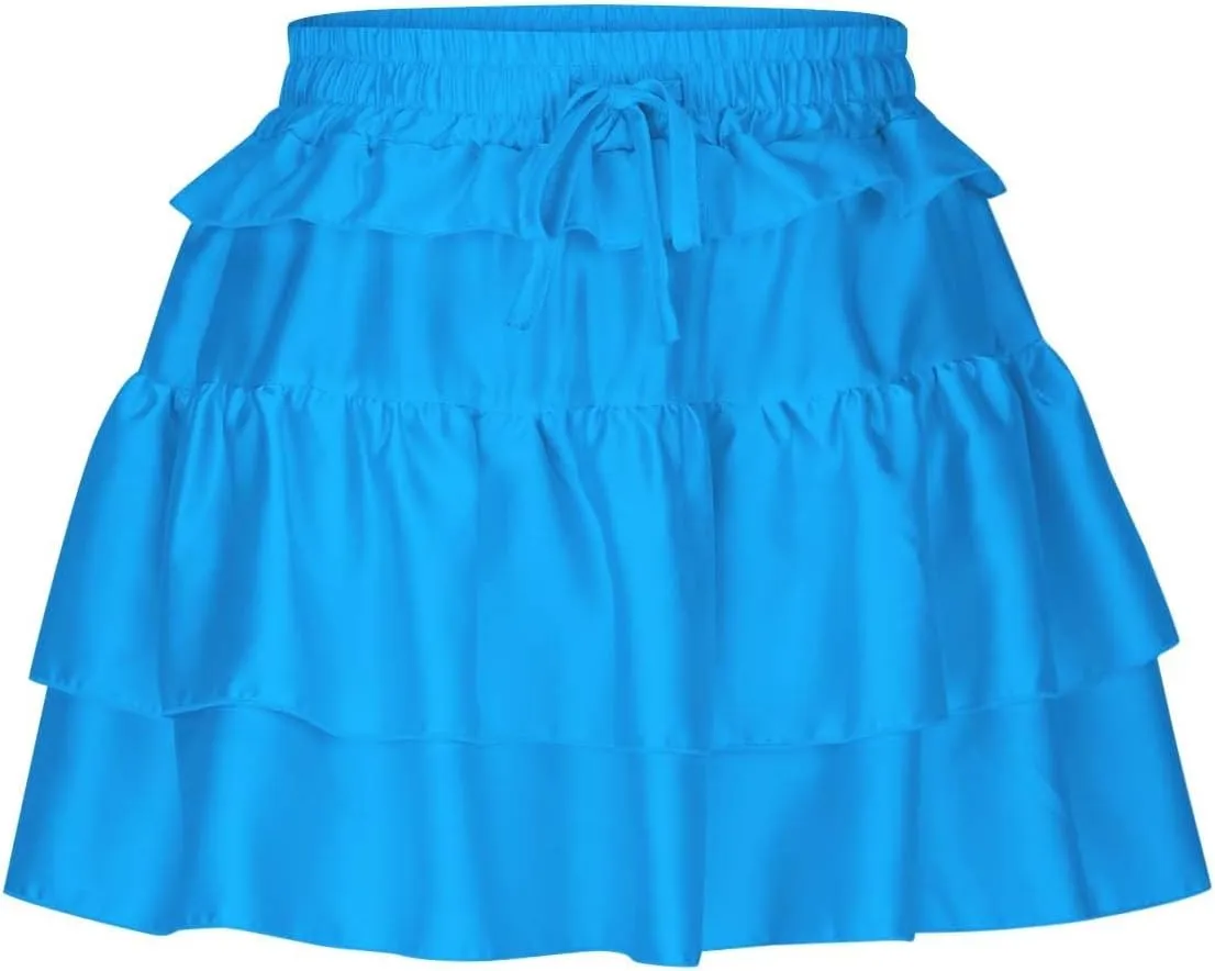 Flowy Skirts for Women Casual Shorts Boho Dress Sexy Floral Skorts Ruffle Mini Skirt Running Tennis Butterfly Shorts