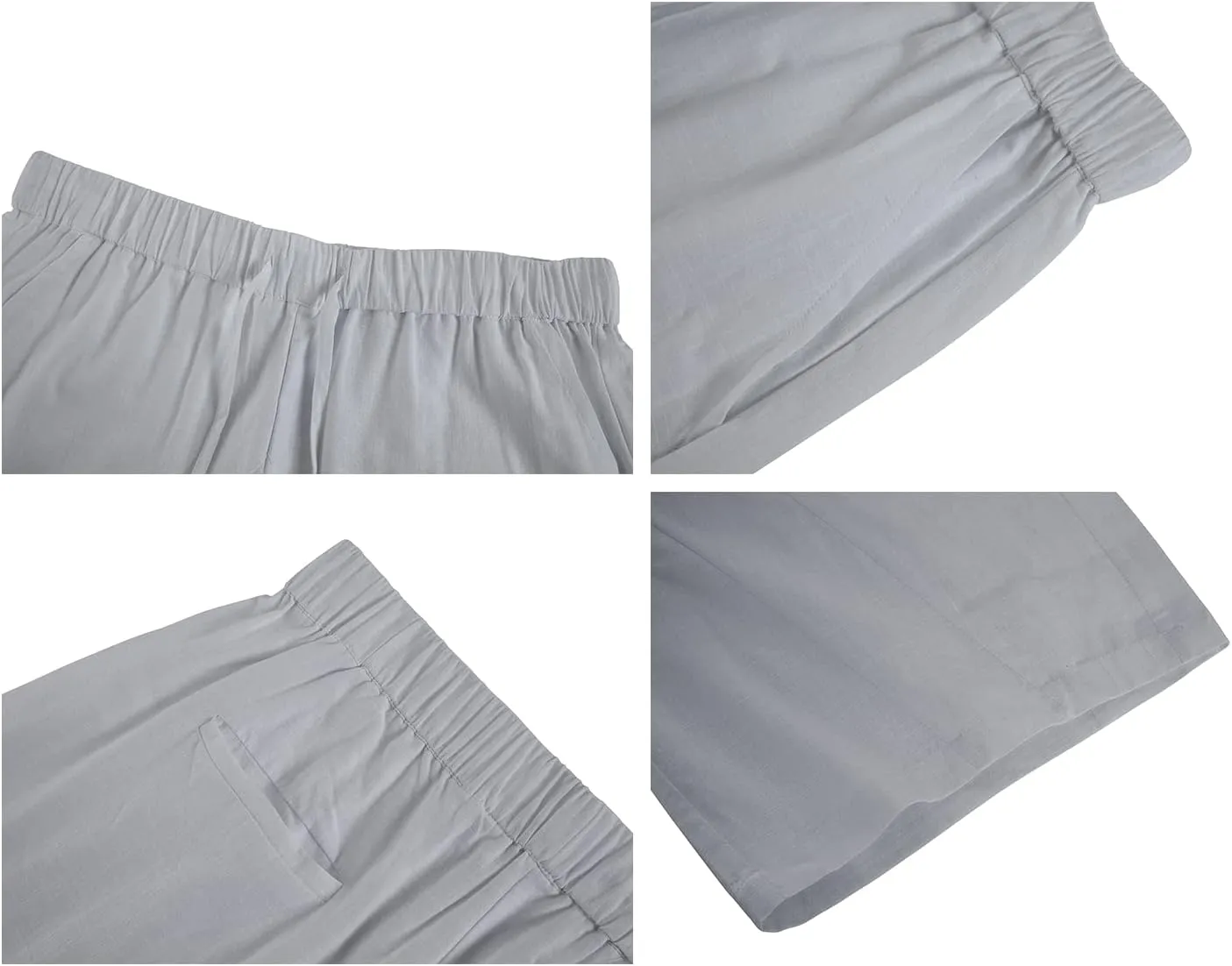 Fommykin Men's Cotton Linen Capri Pants Baggy Harem Drawstring Yoga Beach Pants with Pockets