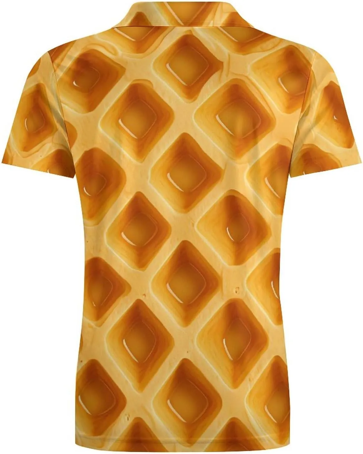 Food Waffle Men's Polo Shirt Short Sleeve Casual Athletic Quick Dry Golf T-Shirts