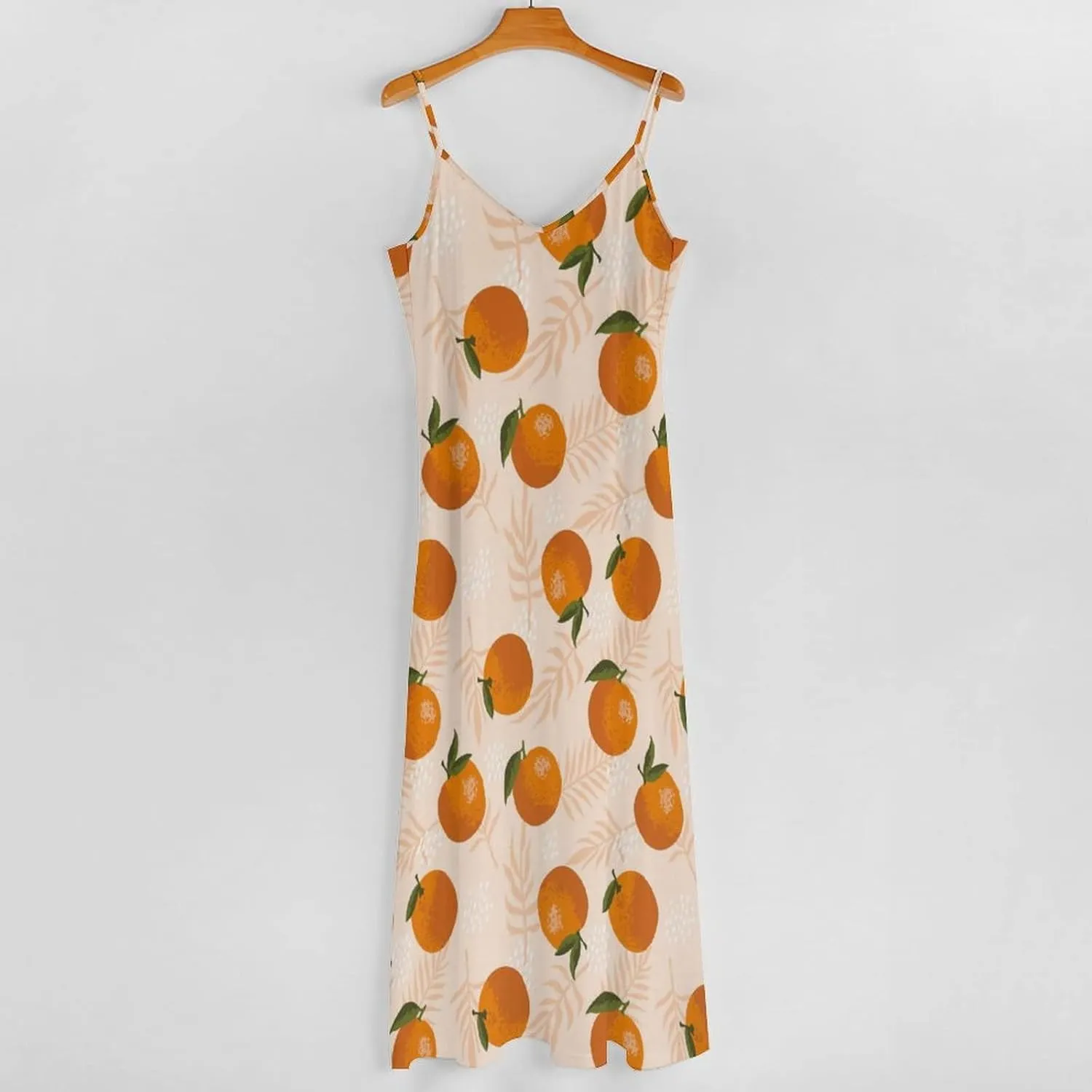 Fruit of Oranges and Leaves Pattern Summer Dresses Maxi Dress Sundress Beach Dresses for Women