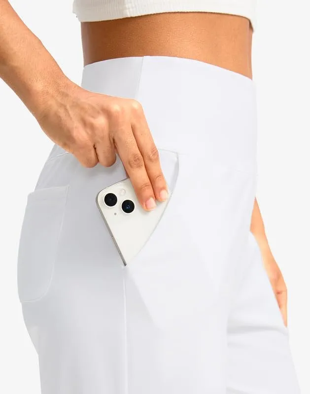 G Gradual Women's Bermuda Long Shorts with Pockets High Waisted Knee Length Shorts for Women Walking Athletic Workout