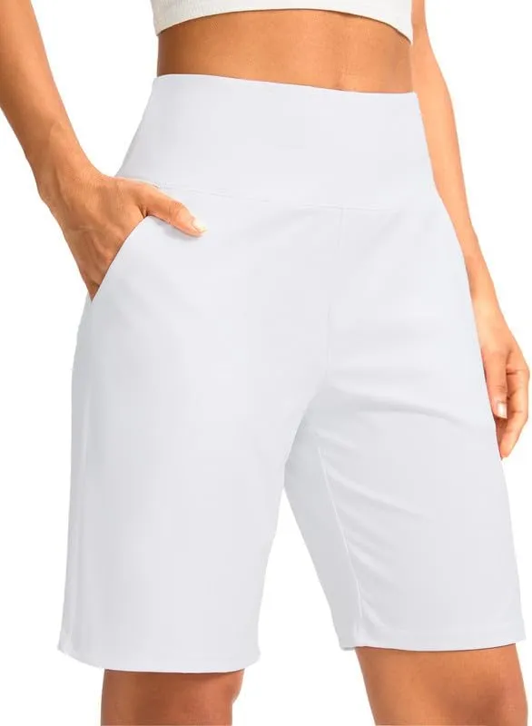 G Gradual Women's Bermuda Long Shorts with Pockets High Waisted Knee Length Shorts for Women Walking Athletic Workout