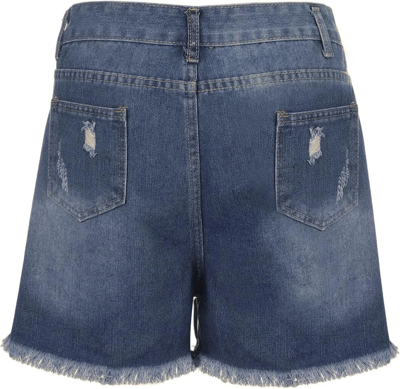 GOKKILRW Womens High Waisted Denim Shorts Casual Ripped Mid Rise Summer Hot Short Jeans Fray Distressed Stretchy Jean Shorts