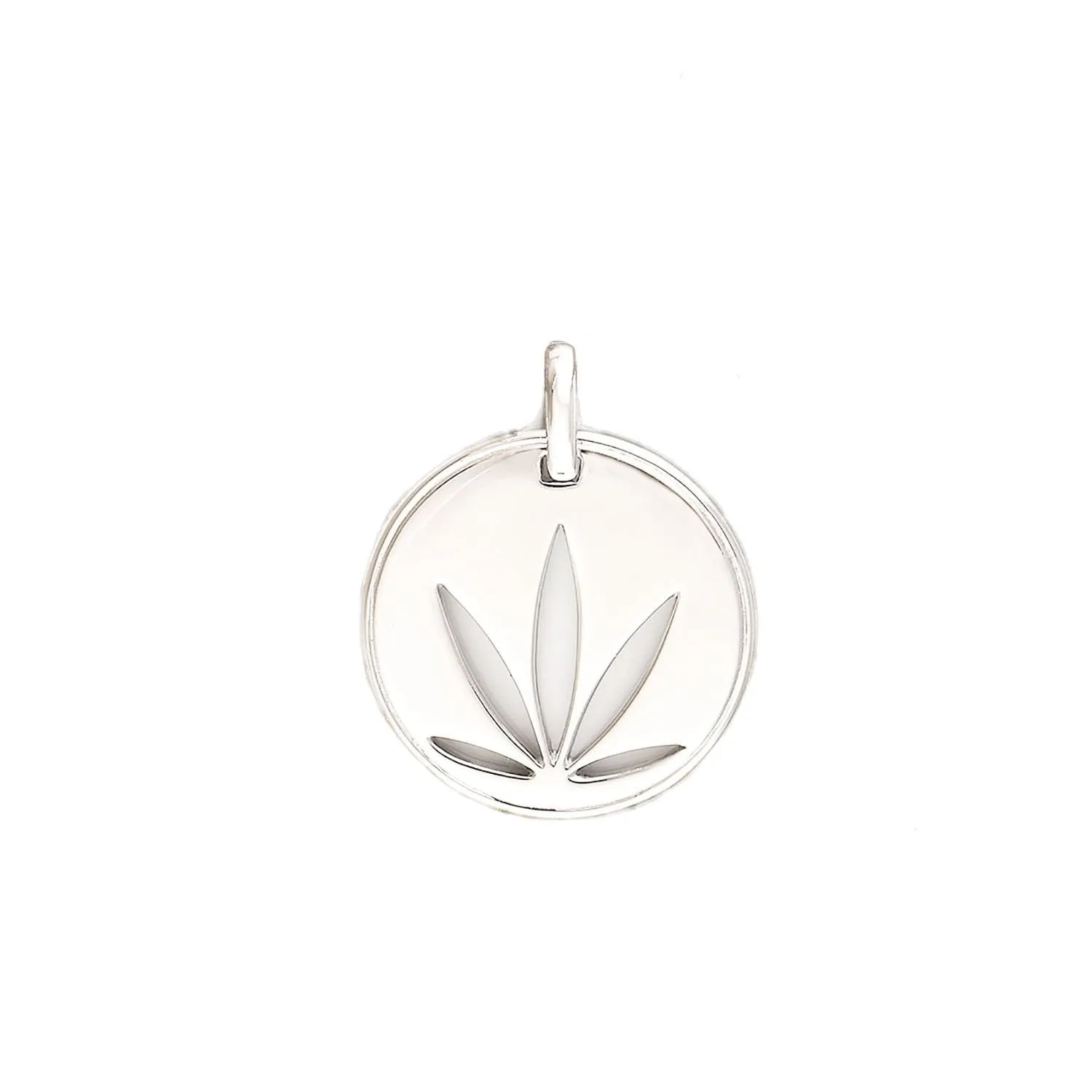 Gold Modern Leaf Cutout Disc Pendant