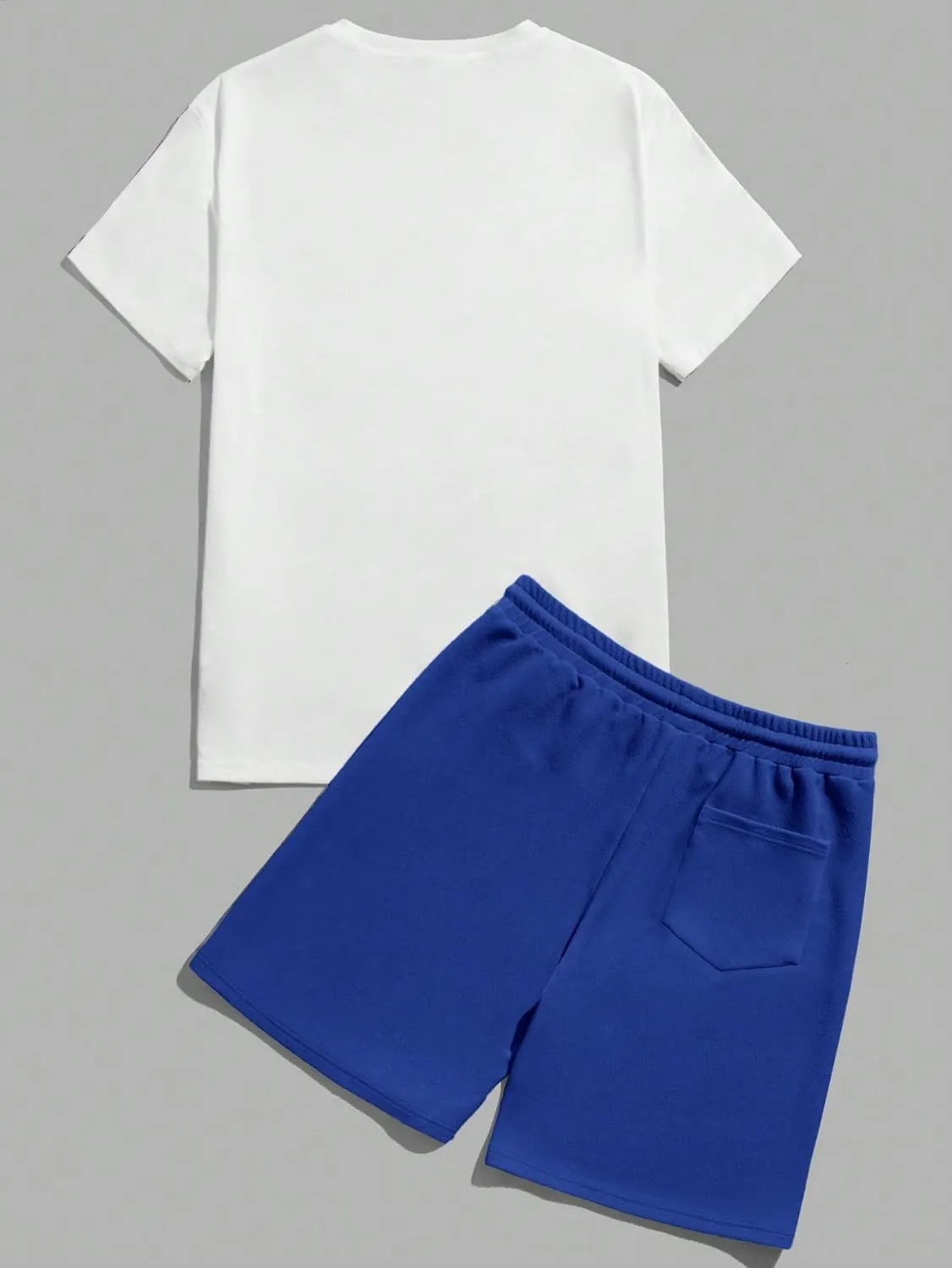 GORGLITTER Men's Letter Graphic Print T Shirts Short Sleeve Top & Shorts Casual Two Piece Sets