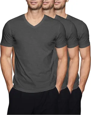 Hat and Beyond Mens Active V Neck T-Shirts Gym Workout Dance Slim Fit Shirts