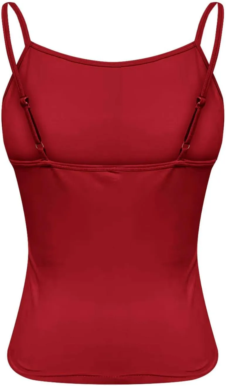 HGps8w Camisole for Women 2025 Summer Basic Cami Tank Tops Casual Solid Slim Fit Sleeveless Crop T-Shirts