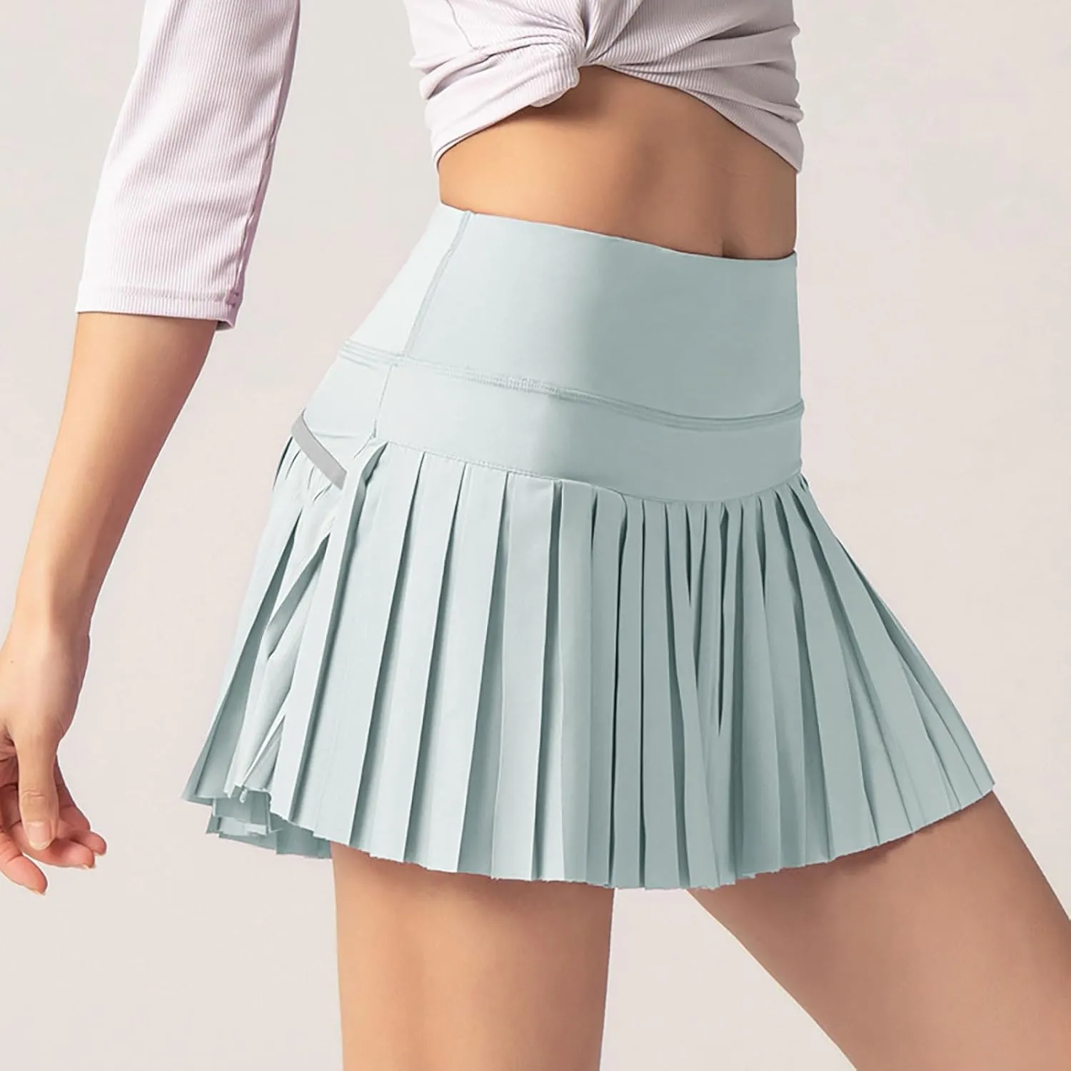HGps8w Womens Pleated Tennis Skirts with Bulit-in-Shorts High Waisted Athletic Golf Skorts Skirts Outdoor Sports Shorts