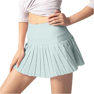 HGps8w Womens Pleated Tennis Skirts with Bulit-in-Shorts High Waisted Athletic Golf Skorts Skirts Outdoor Sports Shorts