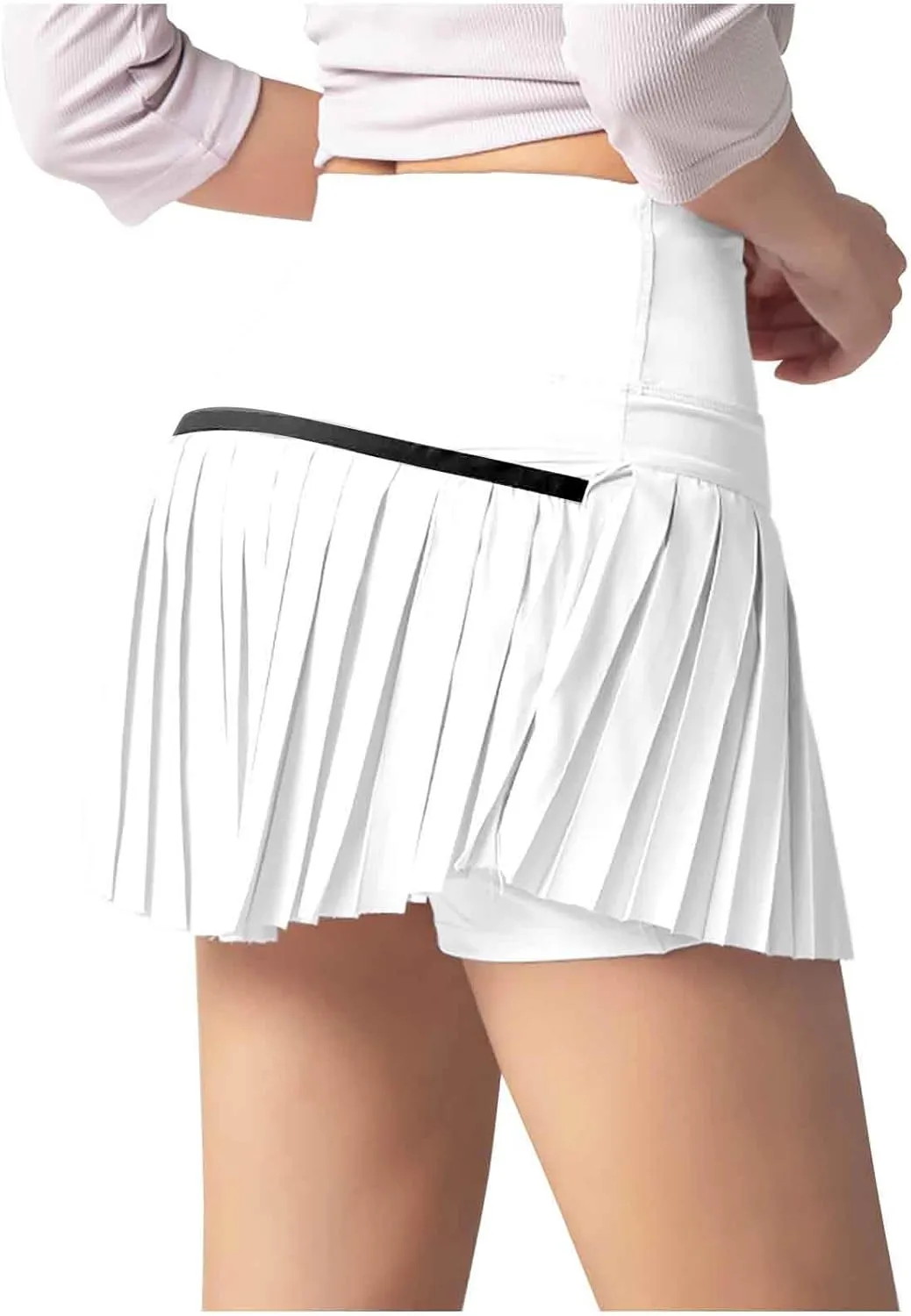 HGps8w Womens Pleated Tennis Skirts with Bulit-in-Shorts High Waisted Athletic Golf Skorts Skirts Outdoor Sports Shorts