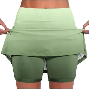 High Waisted Tennis Skirts for Women Built in Shorts, Gradient Mini Athletic Skorts Golf Sports Running Skort