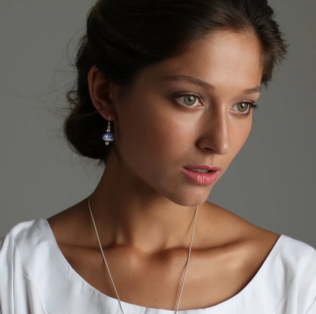 Indigo Droplet Stone Earrings