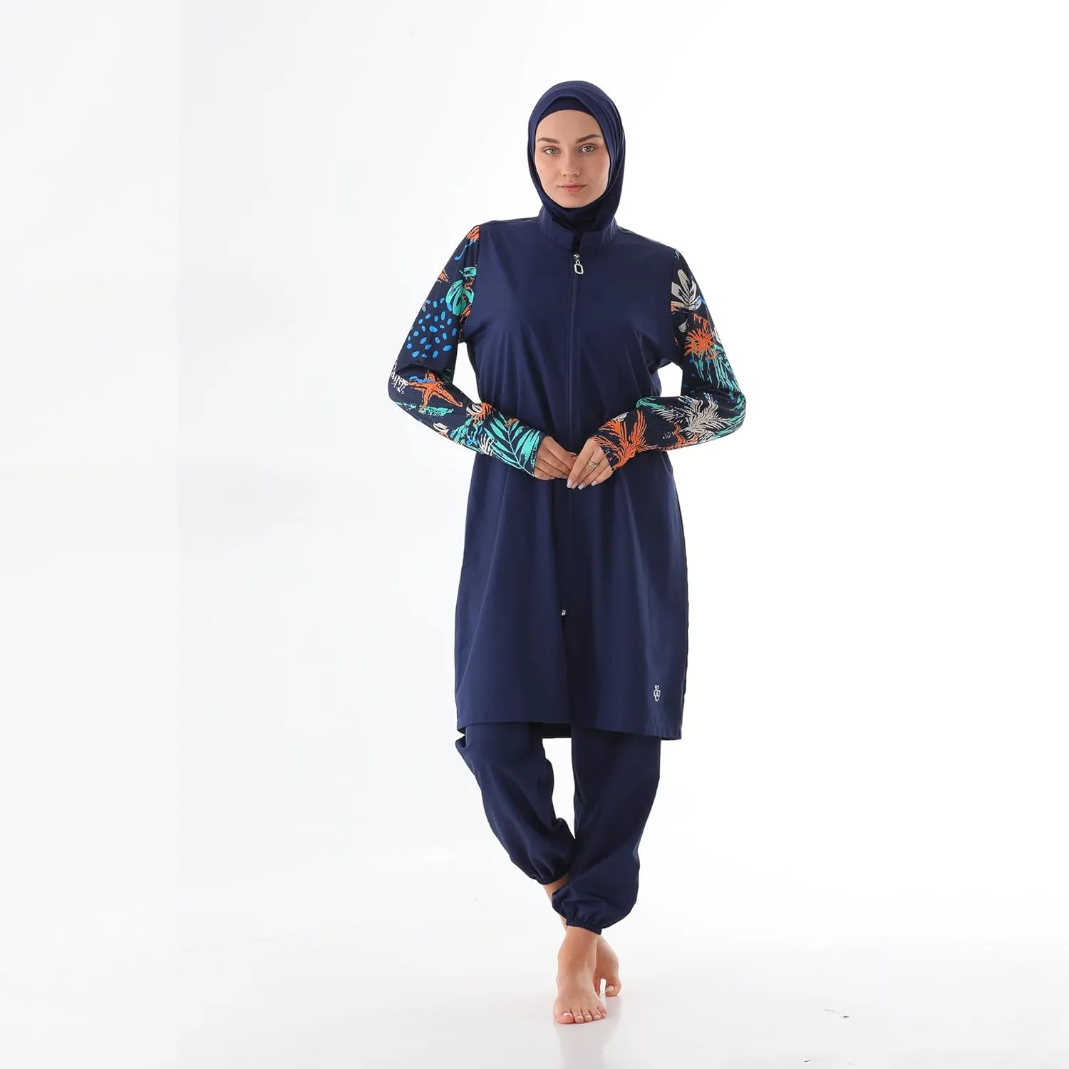 Islamic Long Sleeve Swimsuits for Women Modest Muslim 4 PCS | Full Cover Rash Guard Burkini | Arabic Swimwear