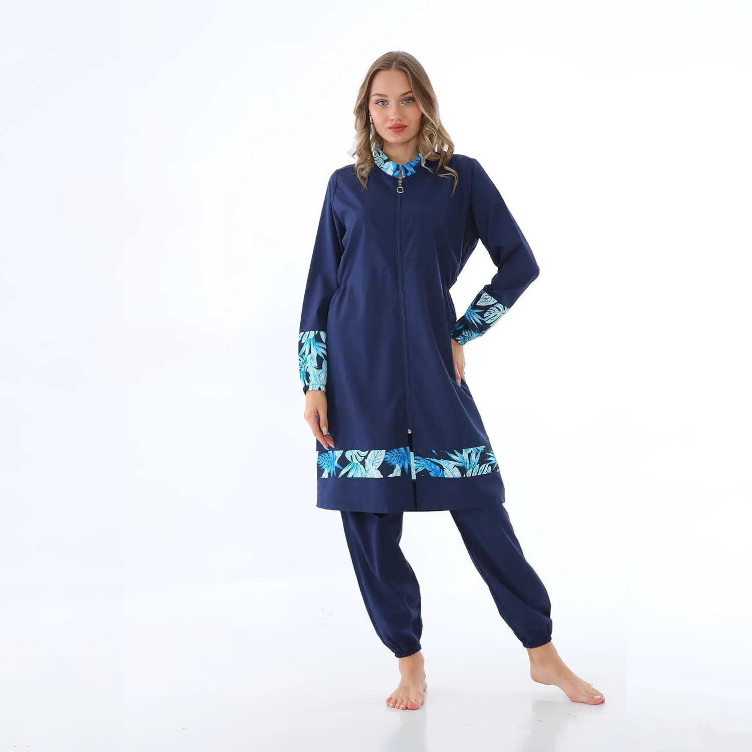 Islamic Long Sleeve Swimsuits for Women Modest Muslim 4 PCS | Full Cover Rash Guard Burkini | Arabic Swimwear