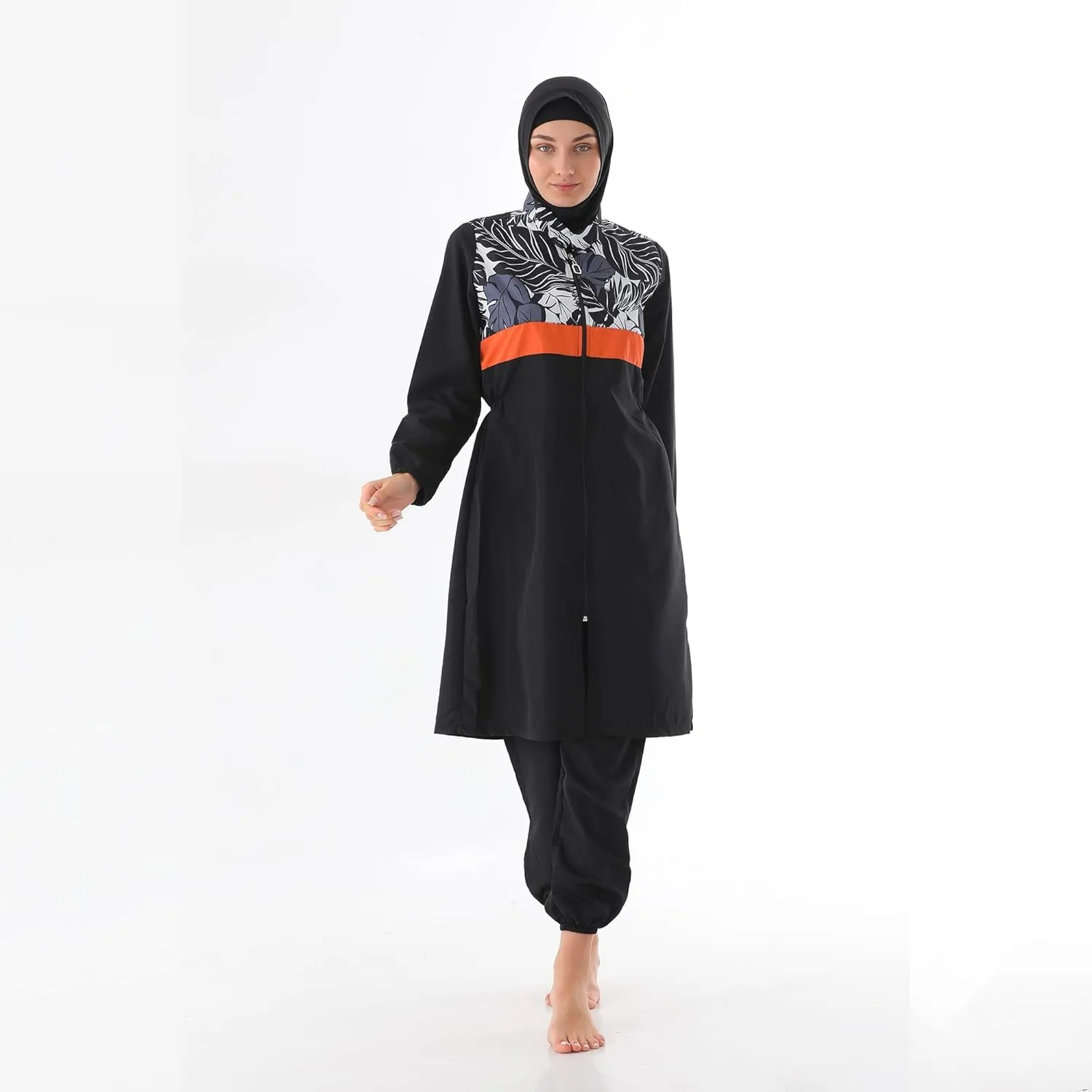 Islamic Long Sleeve Swimsuits for Women Modest Muslim 4 PCS | Full Cover Rash Guard Burkini | Arabic Swimwear