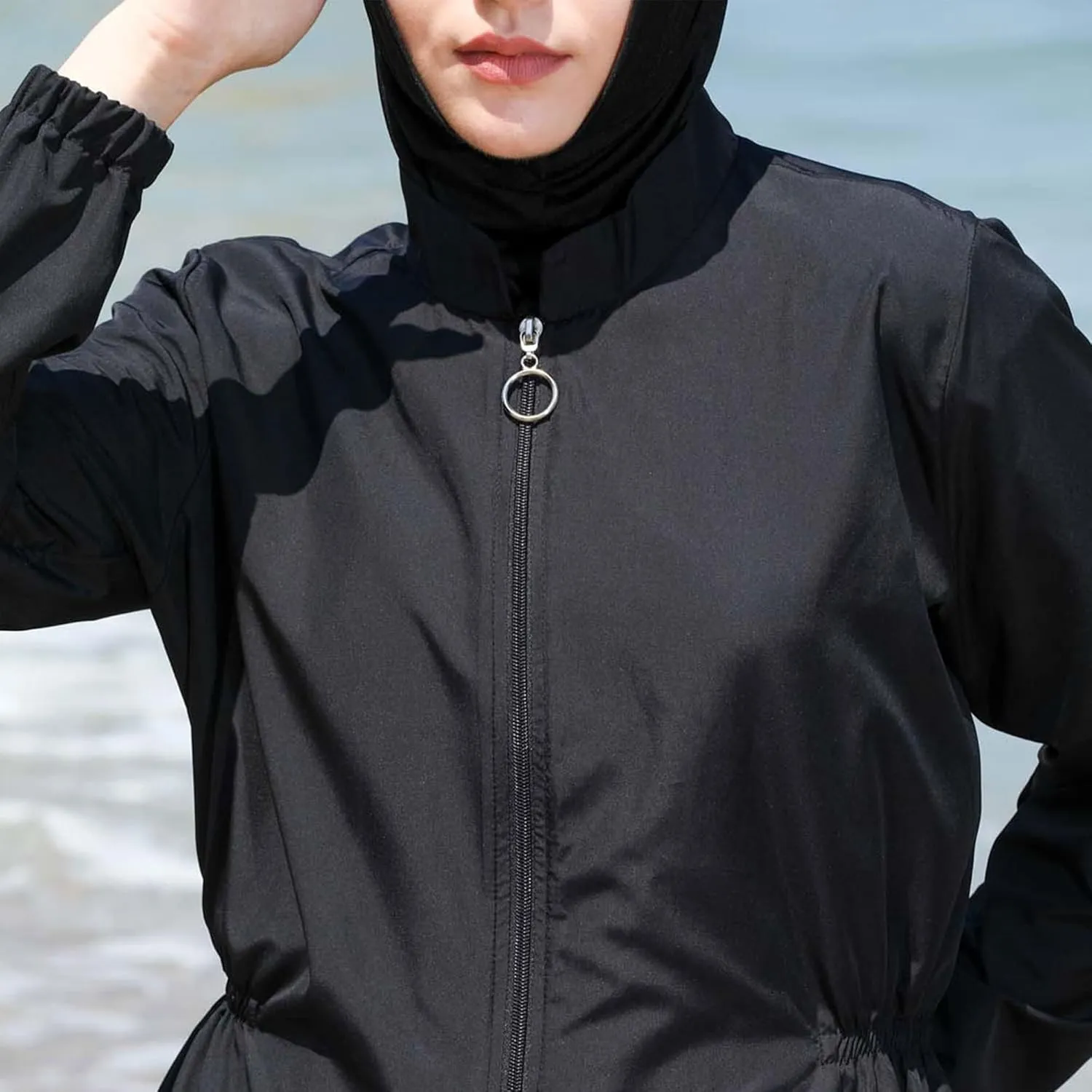 Islamic Long Sleeve Swimsuits for Women Modest Muslim 4 PCS | Full Cover Rash Guard Burkini | Arabic Swimwear