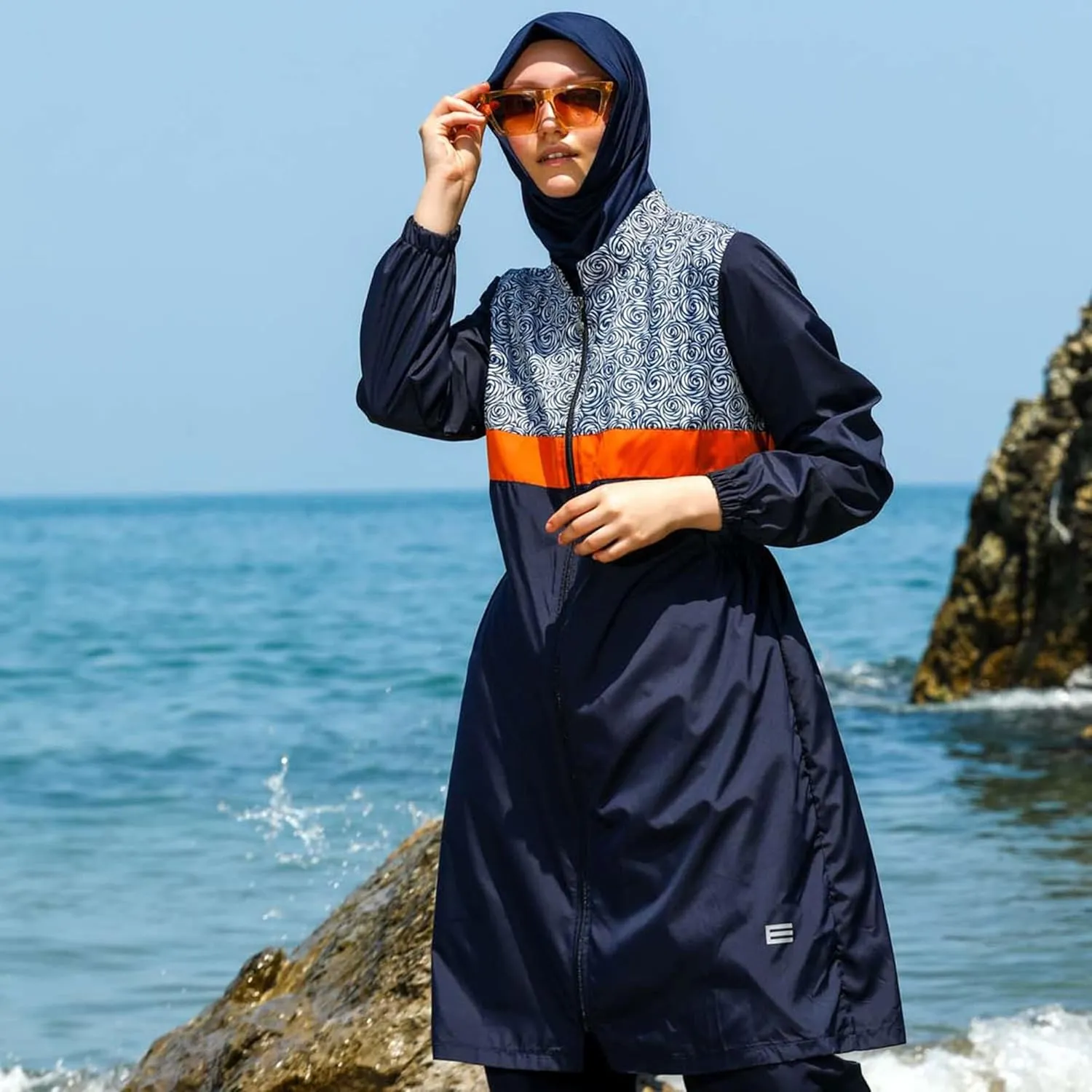 Islamic Long Sleeve Swimsuits for Women Modest Muslim 4 PCS | Full Cover Rash Guard Burkini | Arabic Swimwear
