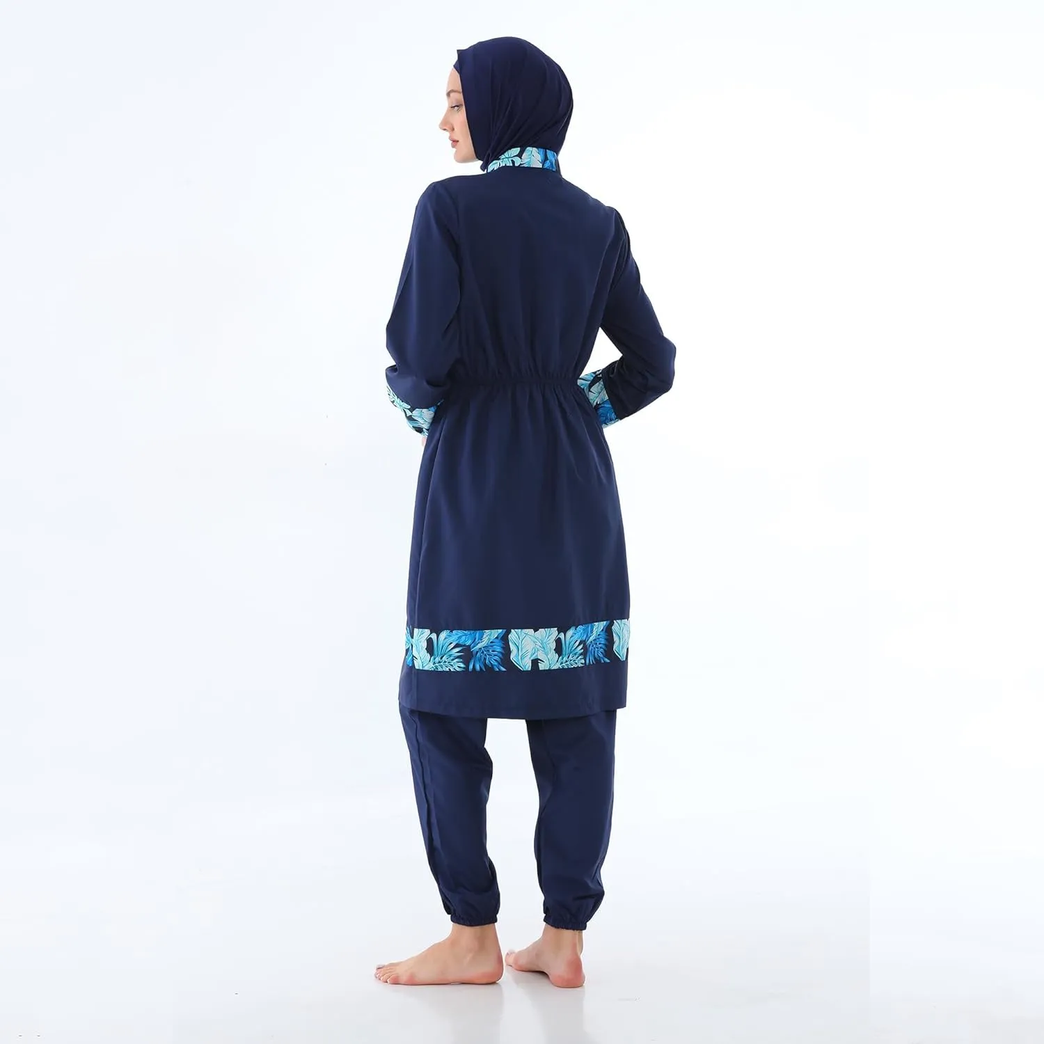 Islamic Long Sleeve Swimsuits for Women Modest Muslim 4 PCS | Full Cover Rash Guard Burkini | Arabic Swimwear