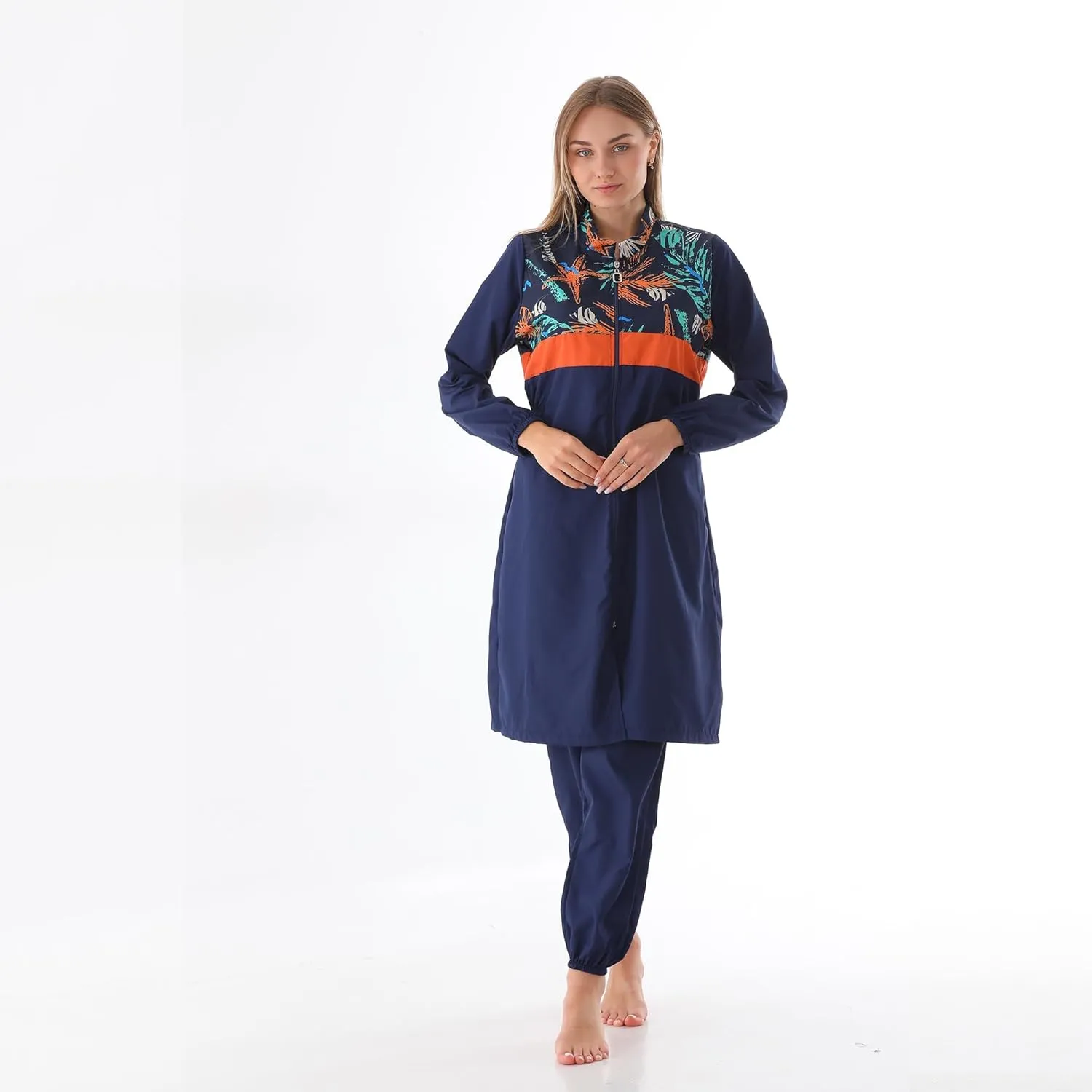 Islamic Long Sleeve Swimsuits for Women Modest Muslim 4 PCS | Full Cover Rash Guard Burkini | Arabic Swimwear