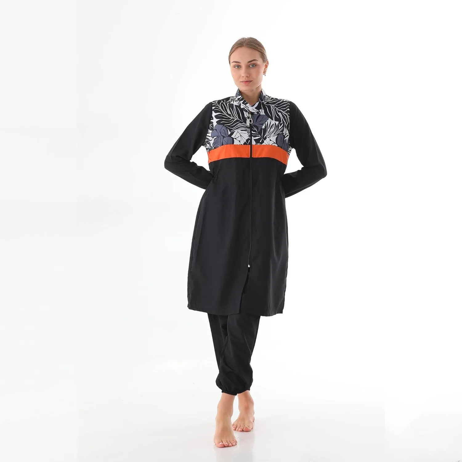 Islamic Long Sleeve Swimsuits for Women Modest Muslim 4 PCS | Full Cover Rash Guard Burkini | Arabic Swimwear