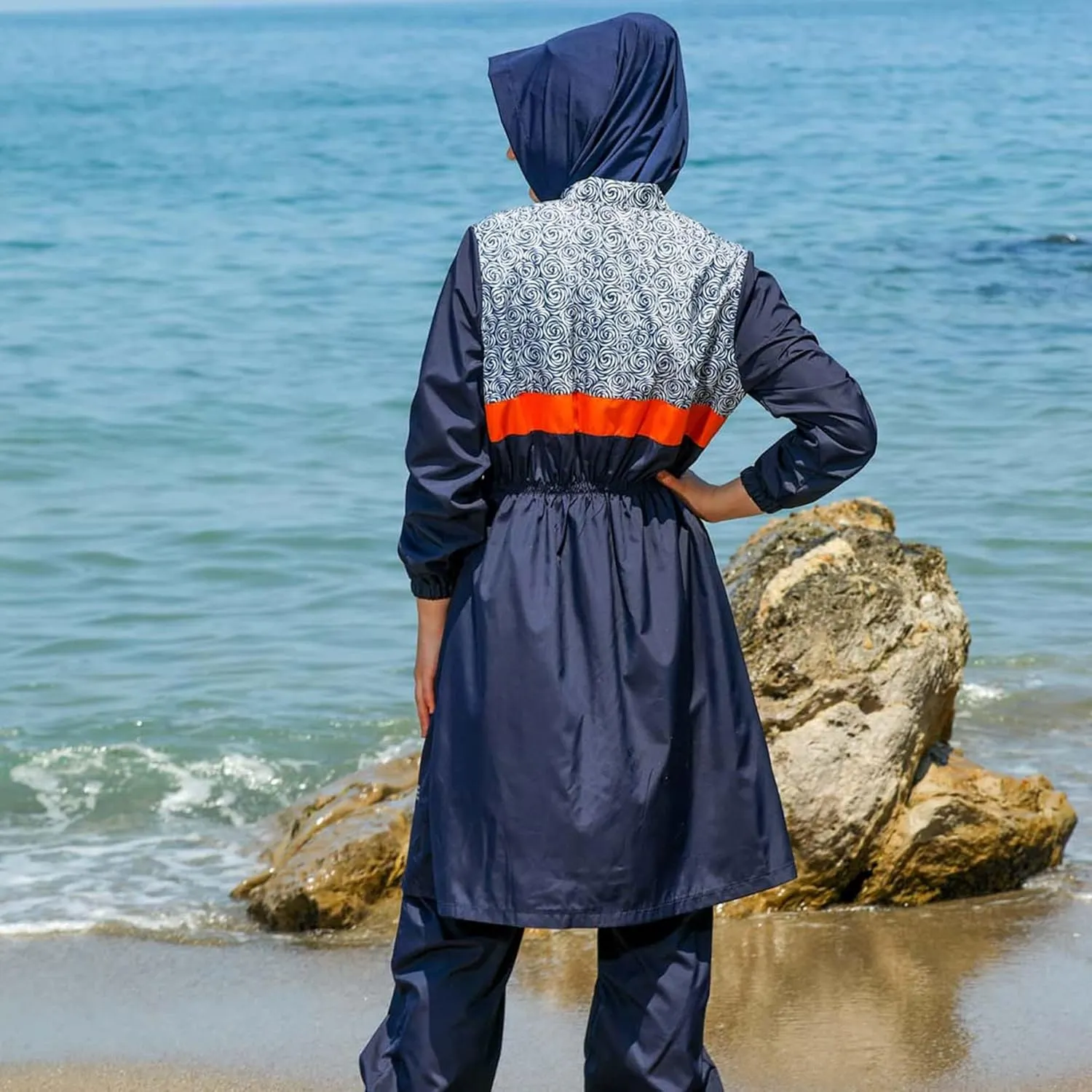 Islamic Long Sleeve Swimsuits for Women Modest Muslim 4 PCS | Full Cover Rash Guard Burkini | Arabic Swimwear