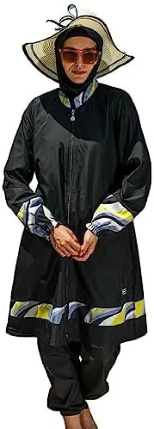 Islamic Long Sleeve Swimsuits for Women Modest Muslim 4 PCS | Full Cover Rash Guard Burkini | Arabic Swimwear