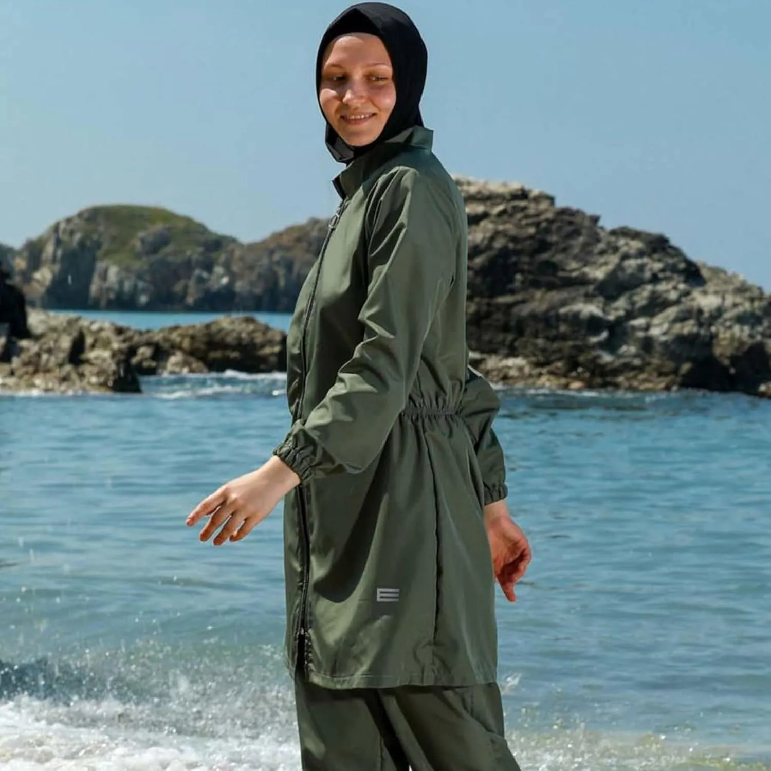 Islamic Long Sleeve Swimsuits for Women Modest Muslim 4 PCS | Full Cover Rash Guard Burkini | Arabic Swimwear