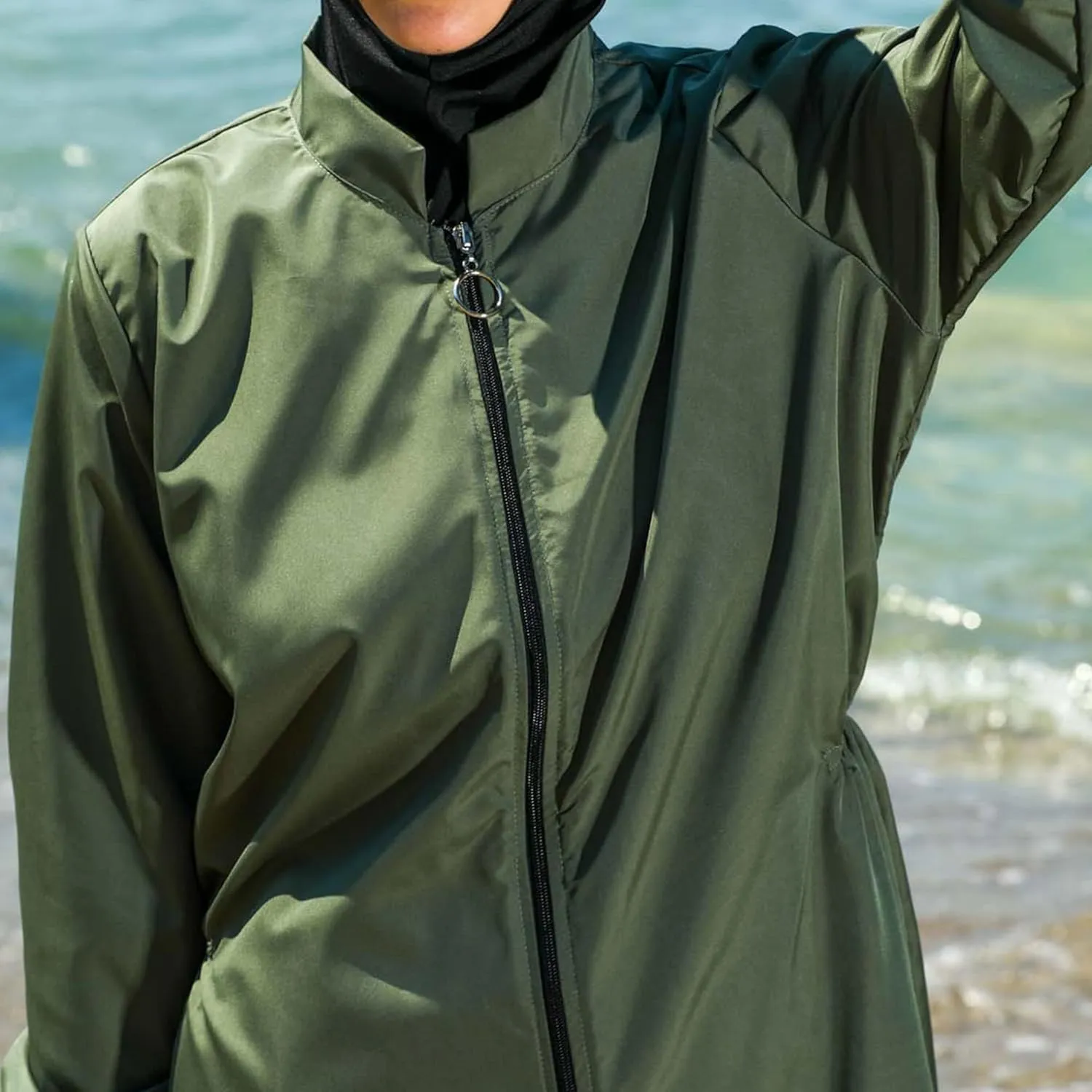 Islamic Long Sleeve Swimsuits for Women Modest Muslim 4 PCS | Full Cover Rash Guard Burkini | Arabic Swimwear