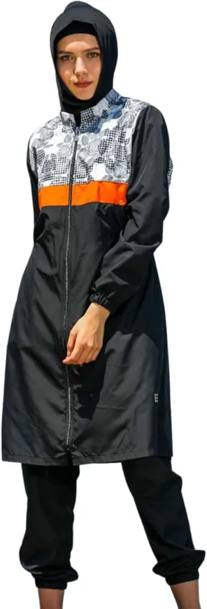 Islamic Long Sleeve Swimsuits for Women Modest Muslim 4 PCS | Full Cover Rash Guard Burkini | Arabic Swimwear