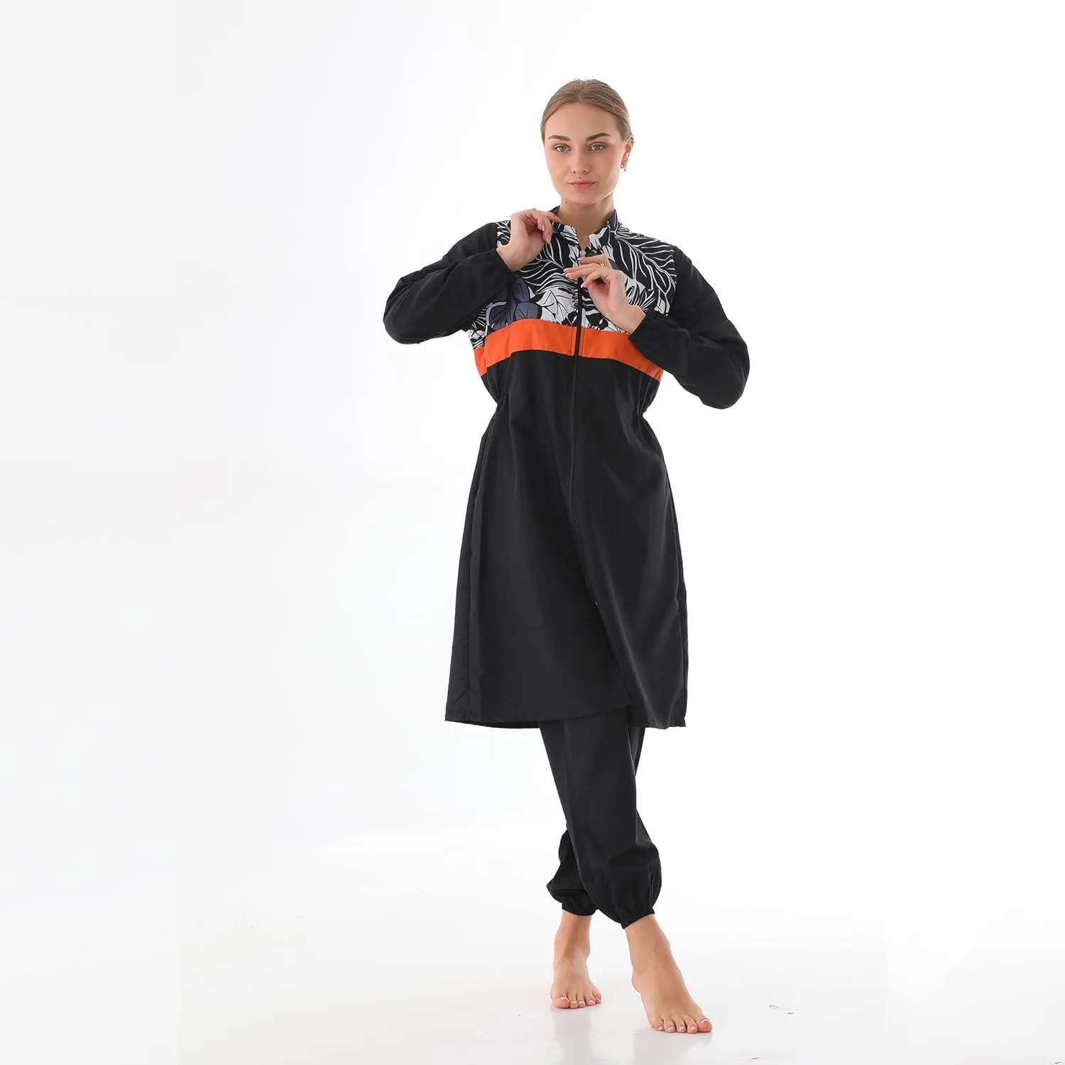 Islamic Long Sleeve Swimsuits for Women Modest Muslim 4 PCS | Full Cover Rash Guard Burkini | Arabic Swimwear