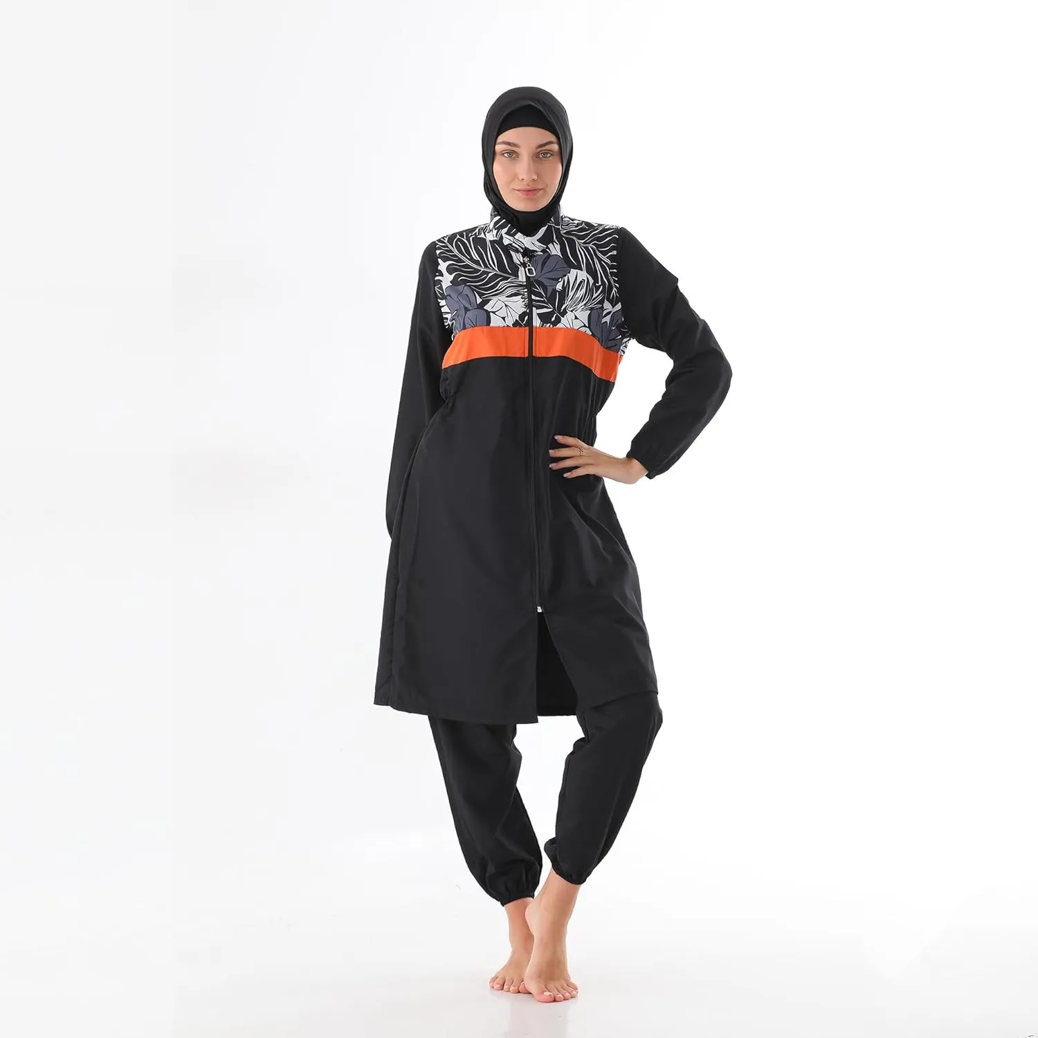 Islamic Long Sleeve Swimsuits for Women Modest Muslim 4 PCS | Full Cover Rash Guard Burkini | Arabic Swimwear