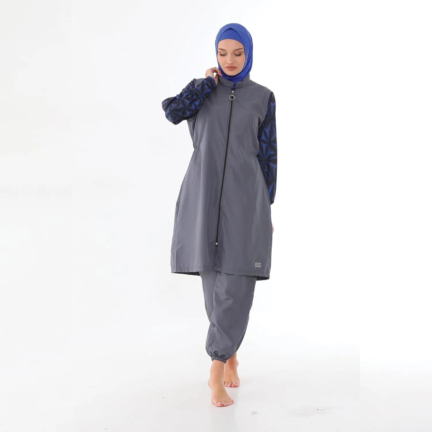 Islamic Long Sleeve Swimsuits for Women Modest Muslim 4 PCS | Full Cover Rash Guard Burkini | Arabic Swimwear