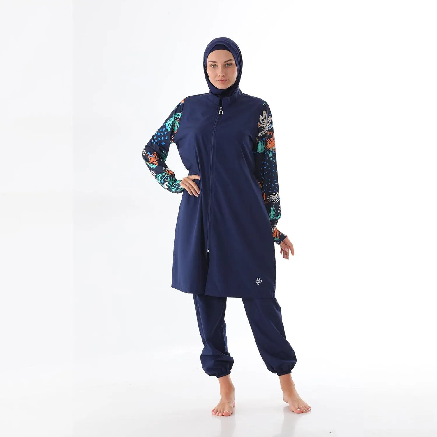 Islamic Long Sleeve Swimsuits for Women Modest Muslim 4 PCS | Full Cover Rash Guard Burkini | Arabic Swimwear