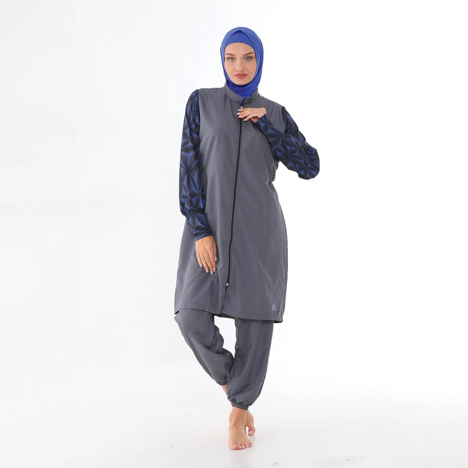 Islamic Long Sleeve Swimsuits for Women Modest Muslim 4 PCS | Full Cover Rash Guard Burkini | Arabic Swimwear