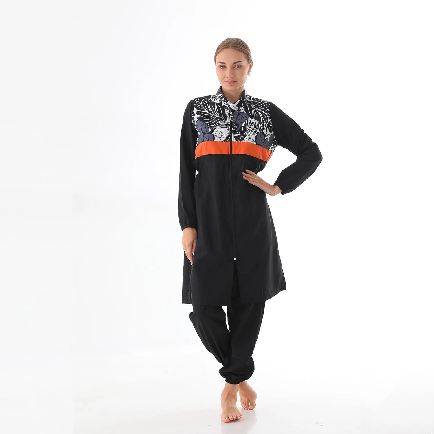 Islamic Long Sleeve Swimsuits for Women Modest Muslim 4 PCS | Full Cover Rash Guard Burkini | Arabic Swimwear