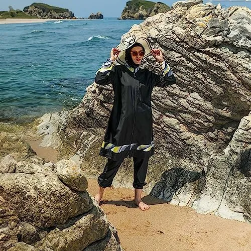 Islamic Long Sleeve Swimsuits for Women Modest Muslim 4 PCS | Full Cover Rash Guard Burkini | Arabic Swimwear