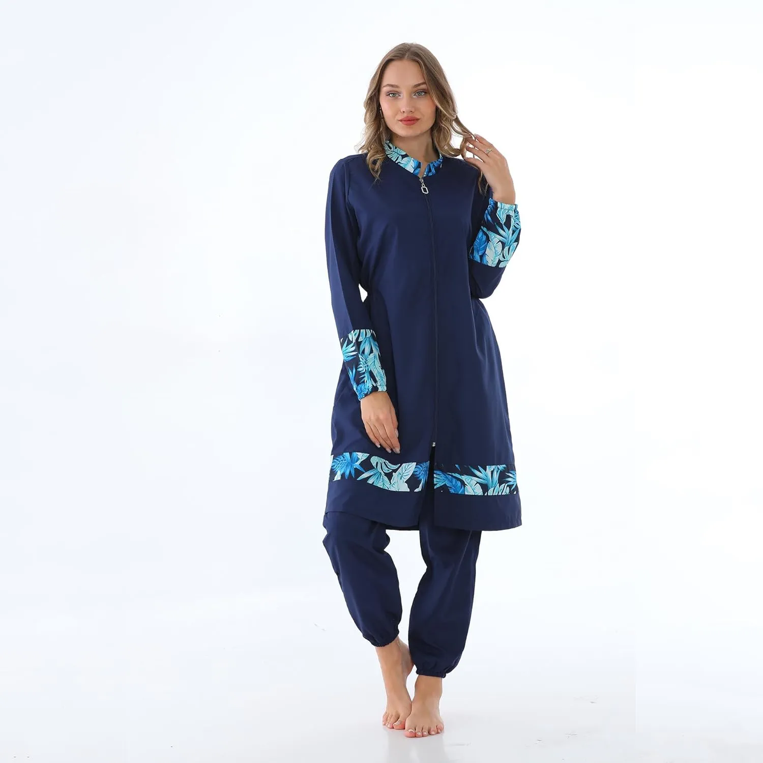 Islamic Long Sleeve Swimsuits for Women Modest Muslim 4 PCS | Full Cover Rash Guard Burkini | Arabic Swimwear