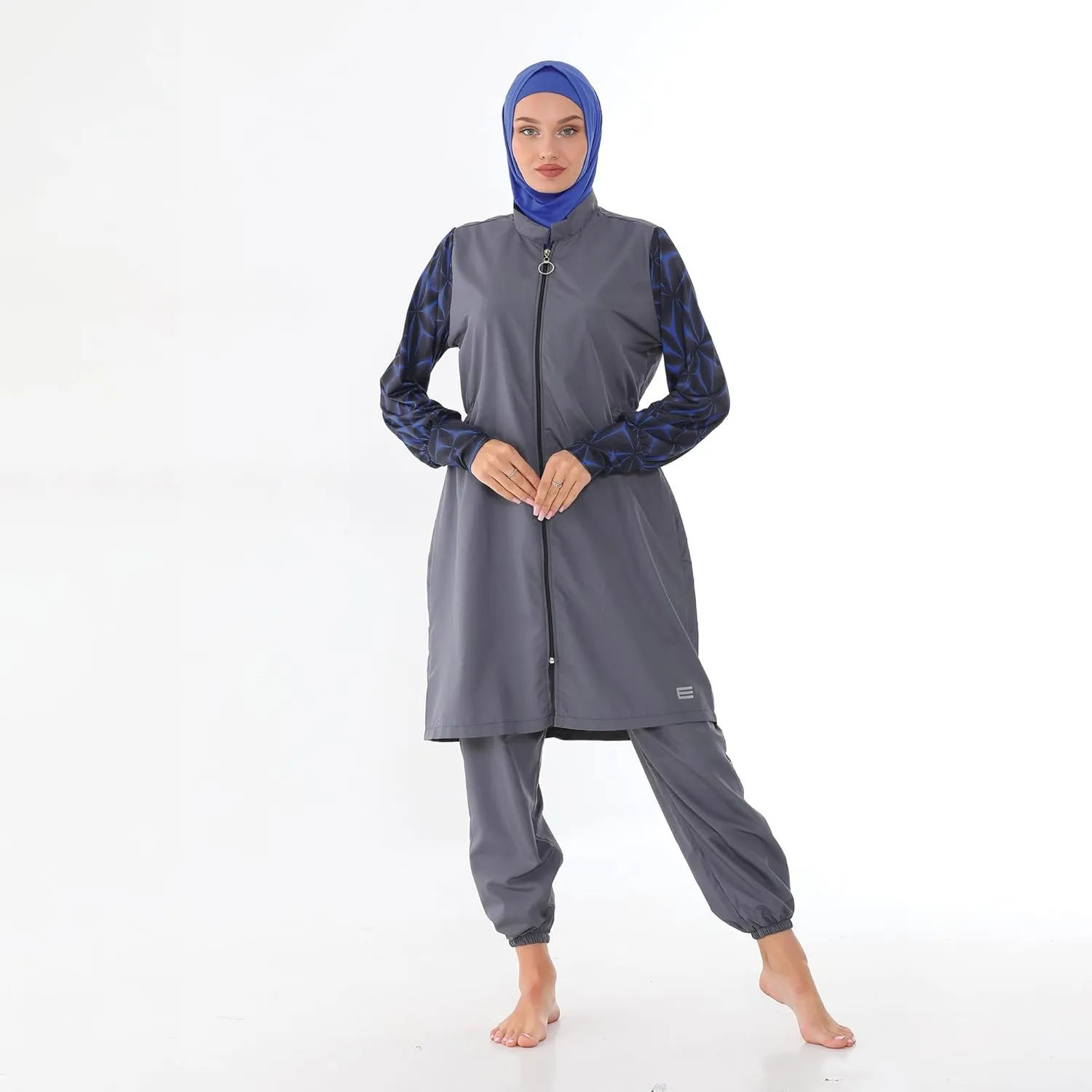 Islamic Long Sleeve Swimsuits for Women Modest Muslim 4 PCS | Full Cover Rash Guard Burkini | Arabic Swimwear