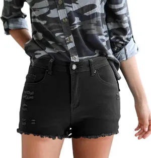 Jean Shorts Womens High Waisted Stretchy Ripped Denim Short Pants Hot Summer Casual Short Pants Y2k Streetwear