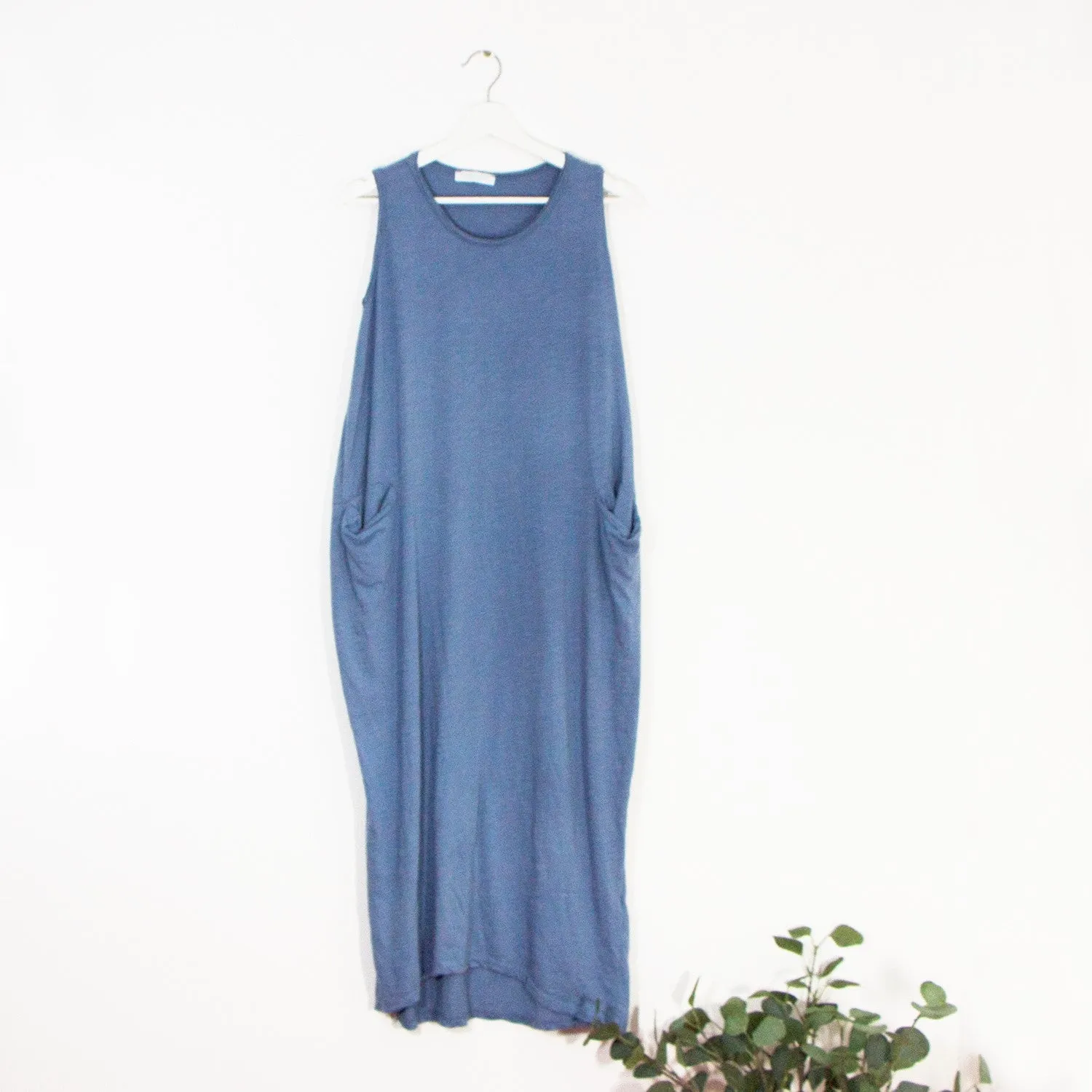 Jersey fabric cover up dress with pockets