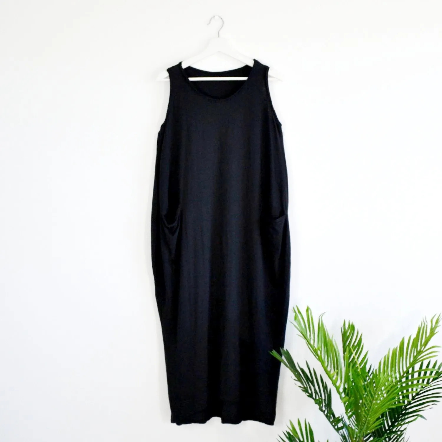 Jersey fabric cover up dress with pockets